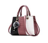 NICOLE & DORIS 2024 Neue Frauen tasche Damen Leder Handtasche Mode Umhängetasche Mit Pompon abnehmbarem Schultergurt handtasche Rosa