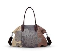 NICOLE & DORIS Canvas Damen Handtasche Henkeltaschen Tragetaschen für Frauen große Schultertasche Damen Hobo Tasche Braun