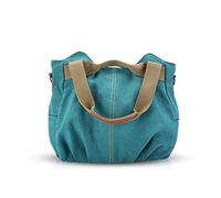 NICOLE & DORIS Canvas Tasche Damen Tragetaschen für Damen Schultertaschen Umhängetasche Leinwand Handtasche Mädchen blauer See