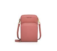 NICOLE&DORIS Damen Elegant Handytasche Kleine Umhängetasche Brieftasche Schultertasche PU Leder Mini Handtasche Vielen Fächern Handytasche mit Geldbörsen für Handy unter 6,9 Zoll Rosa