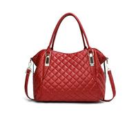 NICOLE & DORIS Damen Handtasche Groß Shopper Schultertasche Weiche PU Leder Tragetasche Umhängetasche Elegant Tote Tasche für Alltag,Schule,Reise Burgunderrot