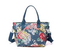 NICOLE & DORIS Damen Handtasche Große Tasche Casual Umhängetasche mit Mehreren Taschen Shopper Schultertasche Blume Henkeltasche Bunte Tote Handtaschen Crossbody Bag Blau 2