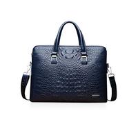 NICOLE & DORIS Damen Handtasche Mode Krokodilmuster Schultertaschen 2-Teiliges Set Umhängetasche Mann Businesstasche Frauen PU Leder Arbeitstasche Blau