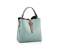 NICOLE & DORIS Damen Handtaschen Klein Schultertaschen Frauen Umhängetasche Stilvolle Beuteltasche Handy Tasche Weiche Ledertasche mit 2 Schulterriemen Grün
