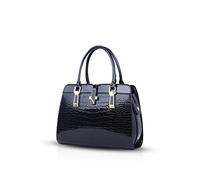 Nicole&Doris Damen Handtaschen Neue Umhängetasche Lackleder Shell Schultertasche Henkeltaschen Tasche für Frauen Schwarz