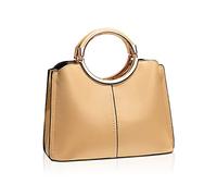 NICOLE & DORIS Damen Henkeltaschen Elegante Frauen Umhängetasche mit Top Griff Mehreren Fächern Designer Tasche Klein Mode Schultertasche Handytasche PU Leder Gelb