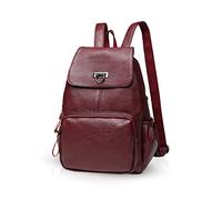 NICOLE & DORIS Damen Lederrucksack - Lässiger Rucksack für Damen in Weinrot