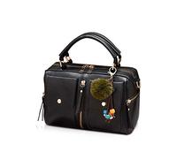 NICOLE & DORIS Damen Mode Handtaschen Modestil Kunstleder Tasche Reißverschluss Umhängetasche Damen Einkaufstasche Umhängetasche PU Leder Kleine Quadratische Tasche Schwarz
