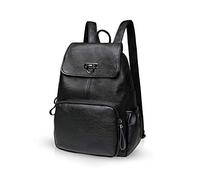 NICOLE & DORIS Damen Lederrucksack Lässiger Damenrucksack für Damen Rucksackbeutel für Damen schwarz