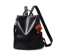 NICOLE & DORIS Damen rucksack Schultertaschen für Frauen Leder Rucksack Wasserdichter Reiserucksack Tagesrucksack große Kapazität Anti-Diebstahl Schwarz
