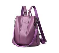 NICOLE & DORIS Damen Rucksäcke Anti Diebstahl Rucksack PU Leder Rucksackhandtaschen Daypack wasserdichte Schulrucksack Multifunktions Schultertasche Travel Rucksack Lila