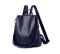 NICOLE & DORIS Damen Rucksäcke Anti Diebstahl Rucksack PU Leder Rucksackhandtaschen Daypack wasserdichte Schulrucksack Multifunktions Schultertasche Travel Rucksack Dunkelblau