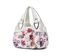 NICOLE & DORIS Damen Schultertaschen Elegant Handtaschen Damen Taschen Frauen Umhängetasche Shopper Taschen PU Leder Weiche Tote Bag für Büro Einkauf Reise Rote Rose