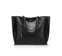 NICOLE&DORIS Damen Tote Tasche Handtasche Schultertasche aus PU-Leder Umhängetaschen Mode große Handtasche Schwarz