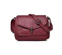 NICOLE & DORIS Damen Umhängetasche Mehreren Taschen Handtaschen Crossbody Retro Schultertasche PU Leder Frauen Satchel Tasche Leichte Messenger Bag Klassisches Burgunderrot