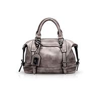NICOLE & DORIS Fashion Öl Wachs Frauen Handtaschen Schultertasche diagonal Umhängetasche Messenger Bags Mädchen Handtaschen Boston Taschen Grau
