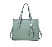 NICOLE & DORIS Frauen Handtasche Elegante Henkeltasche Damen Schultertaschen PU Leder Tote Tasche Mode Handtaschen Umhängetasche Kroko Optik Handtasche für Arbeits Alltags Grünes Krokodil