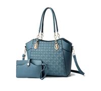 NICOLE & DORIS Frauen Handtaschen Elegante Shopper Tasche Damen Handtasche Mittelgroß mit Geldbörse Umhängetasche PU Leder Schultertasche Tragetasche für Büro Reise Einkauf Blau