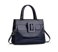 NICOLE & DORIS Frauen Tasche Elegante Handtasche Damen Designer Schultertasche PU Leder Tote Handtasche Umhängetasche Kroko Henkeltasche mit Vielen Fächern Blau