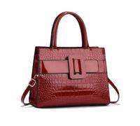NICOLE & DORIS Frauen Tasche Elegante Handtasche Damen Designer Schultertasche PU Leder Tote Handtasche Umhängetasche Kroko Henkeltasche mit Vielen Fächern Rot