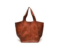 NICOLE & DORIS Frauen Tasche Groß Schultertasche Shopper Weiche Ledertasche Leichte Tote Tasche Hobo Handtasche Gross Umhängetasche Faltbare Tragetasche Karamellbraun