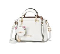 NICOLE & DORIS Frauen Umhängetasche Klein Tasche Mode Handtaschen Damen Kuriertaschen Handytasche Mädchen Crossbody Schultertaschen mit Geldbörse Weiß