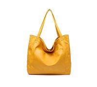 NICOLE & DORIS Handtasche Damen Groß Shopper Tasche Casual Schultertasche Weiche Leder Tragetasche Reise Tote Bag Elegant Handtaschen Gelb