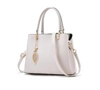 NICOLE & DORIS Handtasche Damen Umhängetasche Elegante Tote Handtasche Klassisch Henkeltasche PU Leder Schultertaschen mit Vielen Fächern Weiß