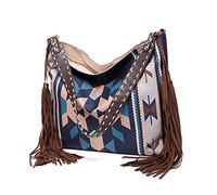 NICOLE & DORIS Handtasche Groß Damen Boho Tasche Schultertasche Shopper Damen Retro Umhängetasche Stoff Tote Handtaschen Ethnische für Alltag,Büro,Reise Muster 3