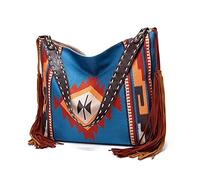 NICOLE & DORIS Handtasche Groß Damen Boho Tasche Schultertasche Shopper Damen Retro Umhängetasche Stoff Tote Handtaschen Ethnische für Alltag,Büro,Reise Muster 5