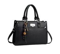 NICOLE & DORIS Handtasche Groß Damen Elegant Henkeltasche Umhängetasche PU Leder Laptoptasche 13 Zoll Schultertasche Handtaschen für Arbeit, Einkaufen, Reisen Schwarz