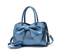 NICOLE & DORIS Handtaschen Damen Kleine Henkeltasche Frau Mode Tasche Designer Umhängetasche Mädchen Schultertasche Lackleder Handtasche Abendtasche Blau