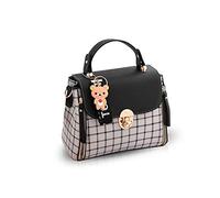 NICOLE&DORIS Handtaschen für Damen Niedliche Umhängetasche Mädchen Reißverschluss Handtasche PU Leder Schultertasche Crossbody Bag Schwarz