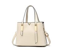 NICOLE & DORIS Henkeltasche Damen Handtaschen Elegante Umhängetasche Shopper Tote Handtasche Schultertasche PU Leder Businesstasche Frauen Klassische Tasche Weiß