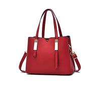NICOLE & DORIS Henkeltasche Damen Handtaschen Elegante Umhängetasche Shopper Tote Handtasche Schultertasche PU Leder Businesstasche Frauen Klassische Tasche Rot