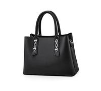 NICOLE & DORIS Henkeltasche Damen Umhängetasche Einfach Elegante Handtasche Stilvolle Schultertasche PU Leder Tote Bag Casual Frauen Tasche Top Griff Mittlere Schwarz