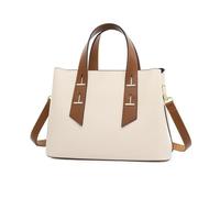 NICOLE & DORIS Klassische Handtasche Alltags Schultertasche Damen Henkeltasche Großer Kapazität Mode für Damen Umhängetasche für Arbeit Freizeit Alltags Beige mit Braun