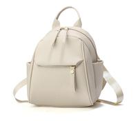 NICOLE & DORIS Kleiner Rucksack Damen Elegant Cityrucksack Mini Rucksäcke Wasserdichte Daypack Tagesrucksack Leichter Rucksack mit mehreren Taschen Weiß