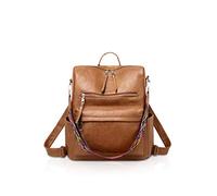 NICOLE&DORIS Leder Rucksack Jahrgang Geldbörse für Frauen Hochschule Tasche Schulbüchertasche Tagesrucksack braun