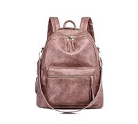 NICOLE & DORIS Mode Damen Rucksack wasserdichte Damenrucksäcke PU Leder Daypack Frauen Reiserucksack Multifunktion Schultertasche Schulrucksack Tagesrucksack Rosa