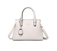 NICOLE & DORIS Mode Handtaschen Damen Elegant Henkeltasche PU Leder Satchel Handtasche Mittelgroß Tote Tasche Frauen Schultertaschen Umhängetasche für Büro Shopper Alltags Weiß