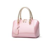 NICOLE & DORIS Mode Handtaschen Damen Lackleder Handtasche Elegant Schultertasche Frauen Umhängetasche wasserdichte Damentasche Hochzeits-Clutch Brieftasche Einkaufen Party Rosa