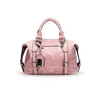NICOLE & DORIS Mode Öl Wachs Frauen Handtaschen Umhängetasche Diagonal Tasche Umhängetasche Messenger Bags Mädchen Handtaschen Boston Taschen Pink