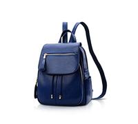 NICOLE & DORIS Modischer Damen-Rucksack, Mini-Rucksack, Kunstleder, Rucksack für Damen, Schultertasche, Rucksack, Mädchen, Weiß, dunkelblau, L, Klassisch