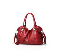 Nicole&Doris Neue Tasche Damen Klassische beiläufige Art und Weise weiche Tasche tragbaren Umhängetasche Frauen Kuriertaschen Frauen Handtasche(Red Wine)
