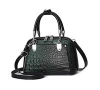 NICOLE & DORIS Retro Handtasche für Frauen Schultertaschen Klassische Krokodil Umhängetasche PU Leder Henkeltasche Shopper Tasche Grün