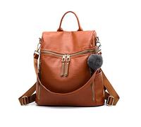 NICOLE & DORIS Rucksack Damen Groß Rucksackhandtaschen Daypacks Designer Rucksack PU Leder Wasserdicht Anti Diebstahl Schulrucksack für Lässig Schule Travel Braun