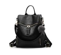 NICOLE & DORIS Rucksack Damen Groß Rucksackhandtaschen Daypacks Designer Rucksack PU Leder Wasserdicht Anti Diebstahl Schulrucksack für Lässig Schule Travel Schwarz