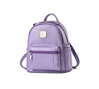 NICOLE & DORIS Rucksack Damen Klein Lederrucksack Casual Daypack City Rucksack Mini Rucksäcke Handtasche mit Krokodilmuster PU Leder Tagesrucksack Violett