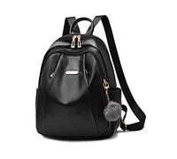 NICOLE & DORIS Rucksack Frauen Modern Rucksack Damen Groß Anti Diebstahl Rucksäcke PU Leder Wasserdichter Schulrucksack Cityrucksack Daypack für Reisen Freizeit Arbeit Schwarz